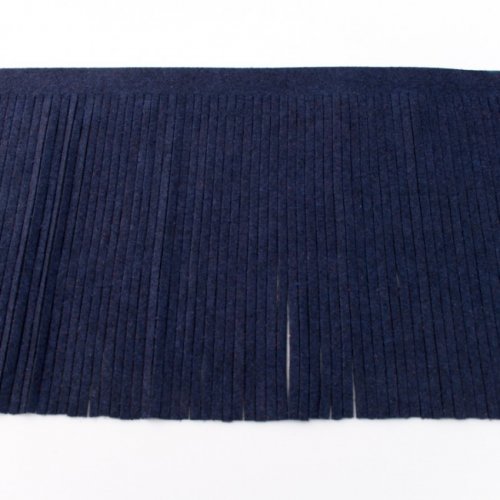 Fransenborte - indigo blau - Kunstwildleder
